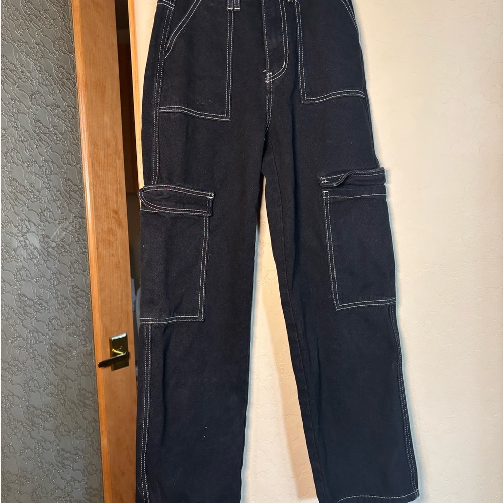 SHEIN denim cargo jeans petite xxs
